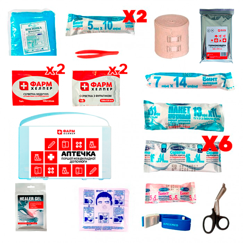 Аптечка автомобільна АМА-1 згідно ДСТУ 3961-2000